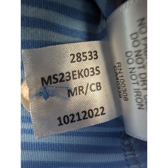 Peter Millar Summer Comfort Shirt Men's XL Blue Striped Polo Shirt Golf *Read - Picture 9 of 10